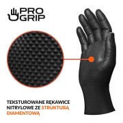 Rękawice nitrylowe czarne grube Diamond Gripp SD Medispo 8,5 gr. 50 szt. XXL