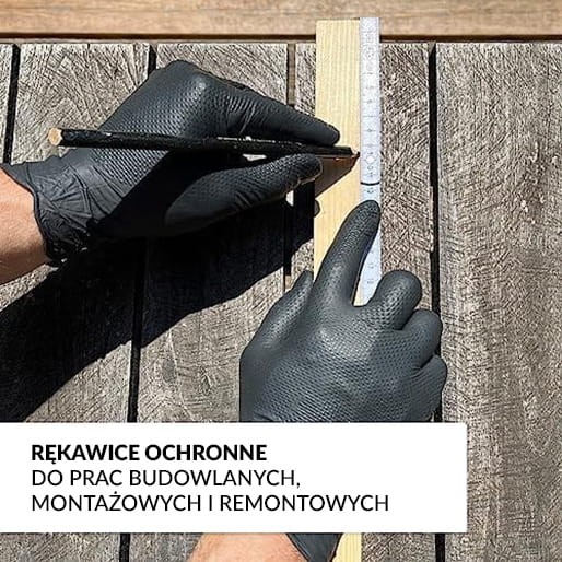 Rękawice nitrylowe czarne grube Diamond Gripp SD Medispo 8,5 gr. 50 szt. XXL