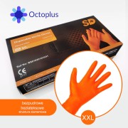 Rękawice nitrylowe grube pomarańczowe 8,5 G SD Medispo - DIAMOND GRIPP - 50 szt. XXL