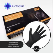 Rękawice nitrylowe czarne grube Diamond Gripp SD Medispo 8,5 gr. 50 szt. XXL