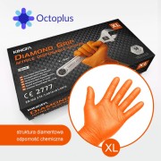 Rękawiczki nitrylowe pomarańczowe grube Grip 8,5 gr. Kingfa 50 szt. XL