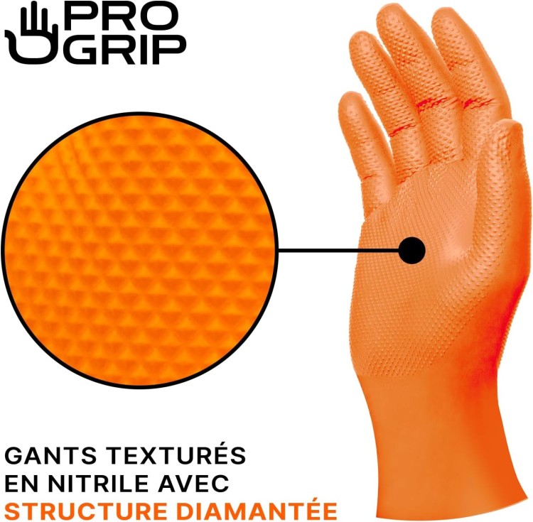 Rękawice nitrylowe pomarańczowe grube Diamond Gripp SD Medispo 8,5 gr. 50 szt. XL