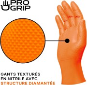 Rękawice nitrylowe grube pomarańczowe 8,5 G SD Medispo - DIAMOND GRIPP - 50 szt. XXL