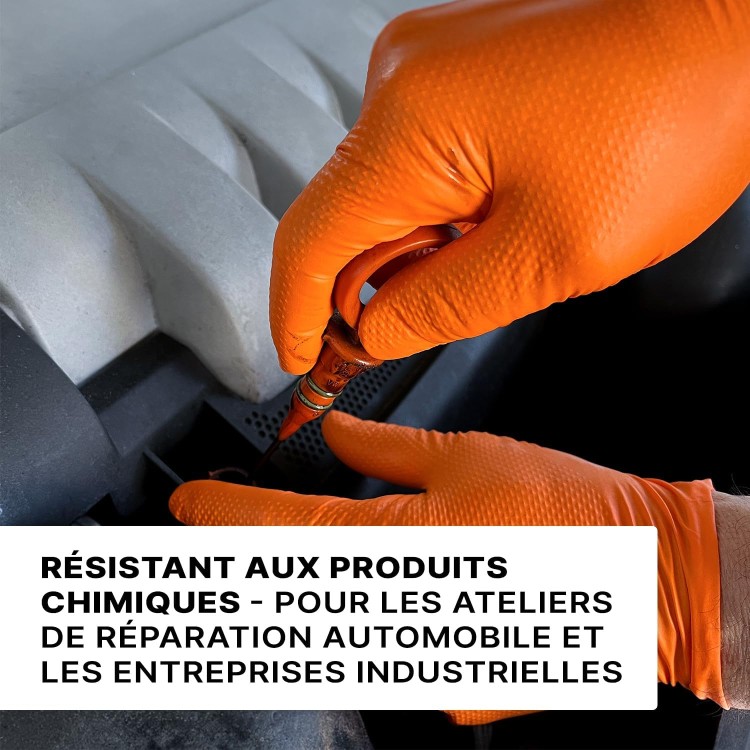 Rękawice nitrylowe grube pomarańczowe 8,5 G SD Medispo - DIAMOND GRIPP - 50 szt. XXL