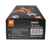 Rękawiczki nitrylowe pomarańczowe grube Grip 8,5g Kingfa 50 szt. M